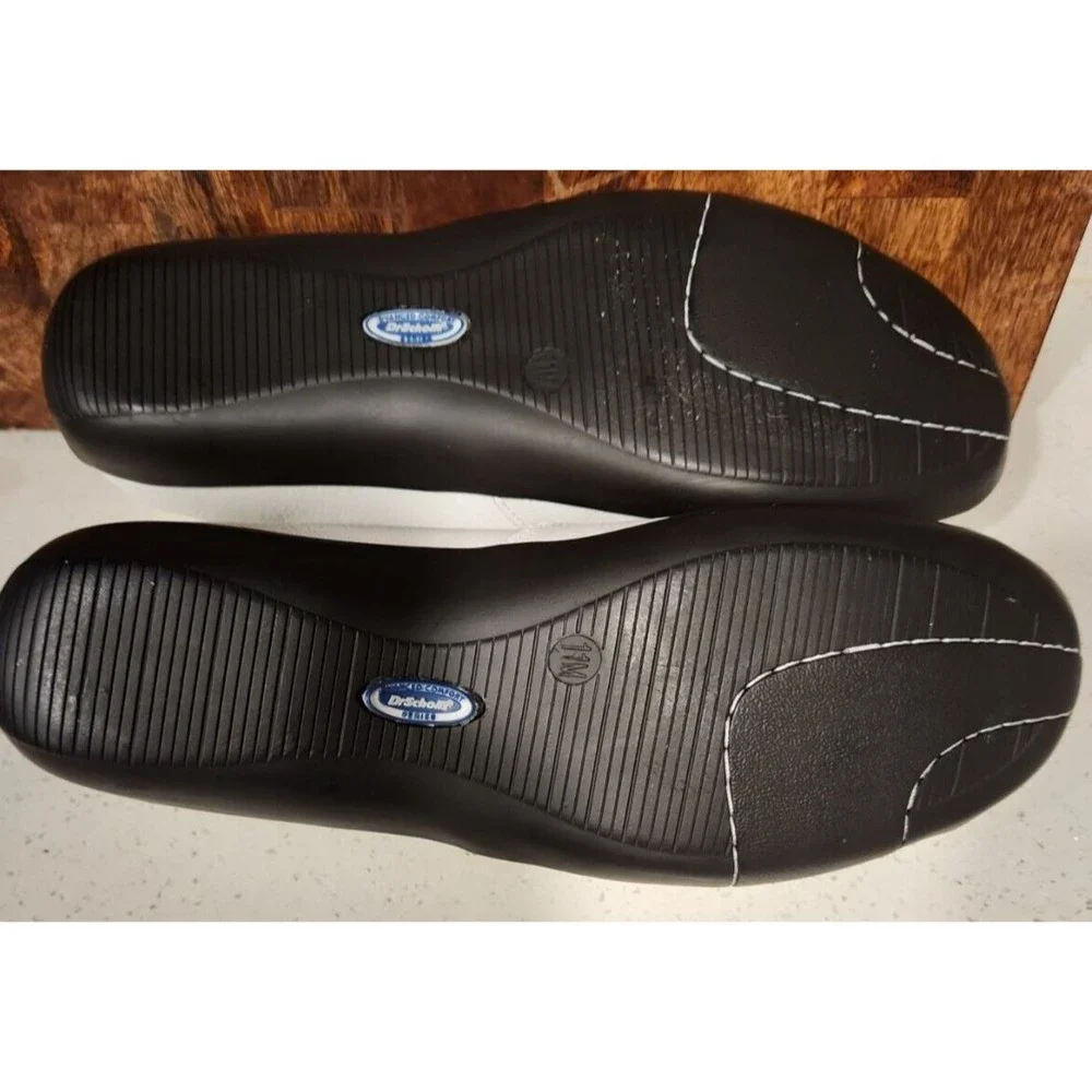 Dr Scholls Shoes Womens 11 W White Mary Jane Hook Loop Comfort Leather‎ E5M-09
